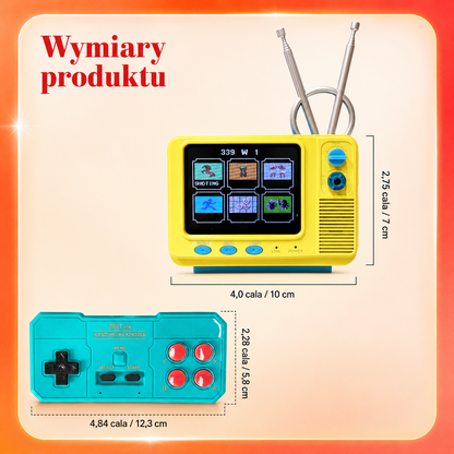 RetroBox™ Mini Konsola — 168 Klasycznych Gier, Graj w Podróży i na TV!